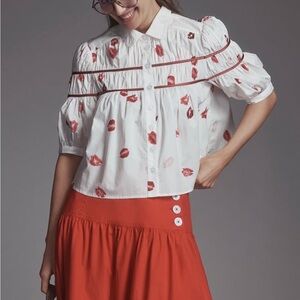 The Leandra Shirred Yoke Blouse by Maeve